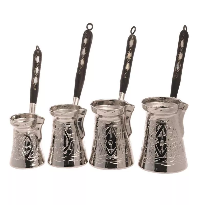 Acar | Turkish Coffee Pot Set of Four Pearl – White