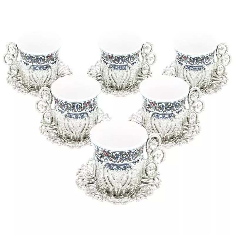 Acar | Turkish Coffee Set ofsix – Tulip – Topkapi – Gold