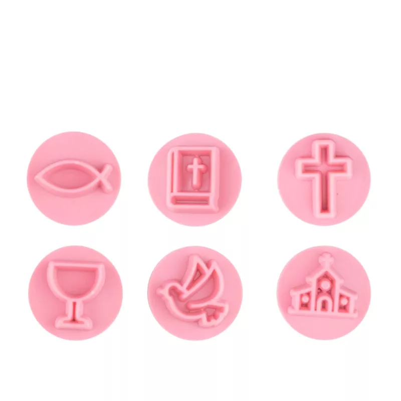 “Christian Symbols” Embossing Candy Stamp Set(BlueStar 7 pieces) 2cm