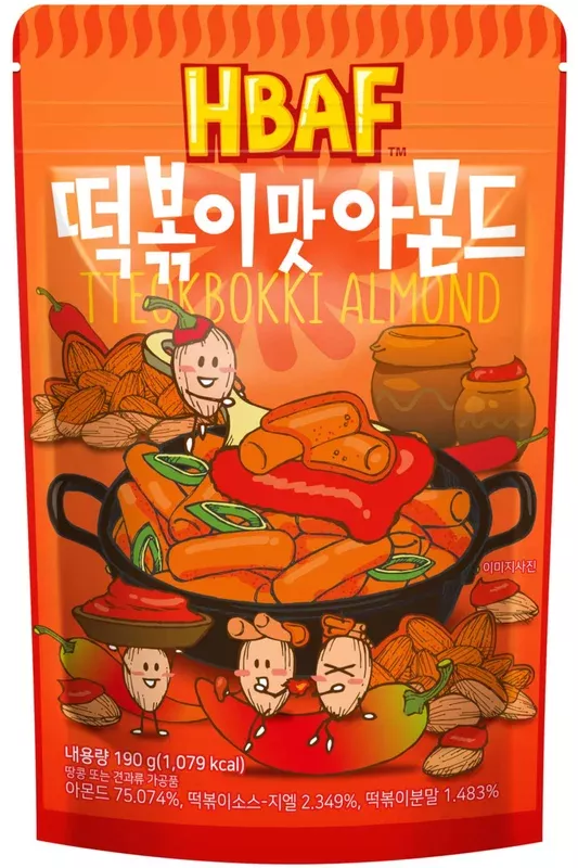 [Official Gilim HBAF] Korean Tteokbokki Seasoned Almonds Nut Protein Snack | Sweet & Spicy Korean Street Food |After-School, Wor