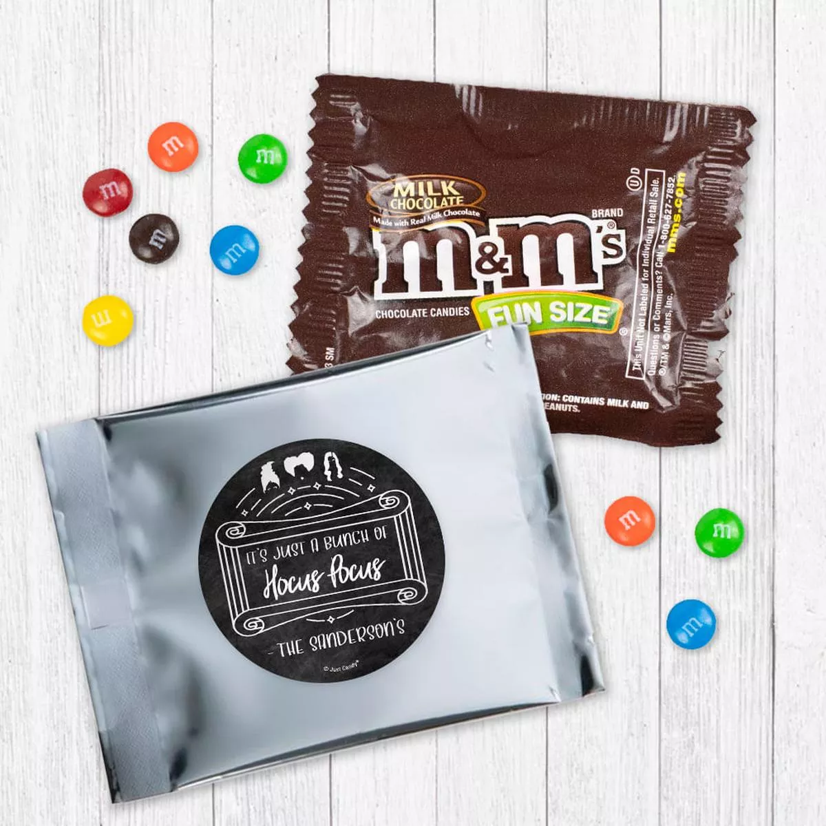 Personalized Halloween Candy Favor Bag – M&Ms or Skittles – A Bunch of Hocus Pocus