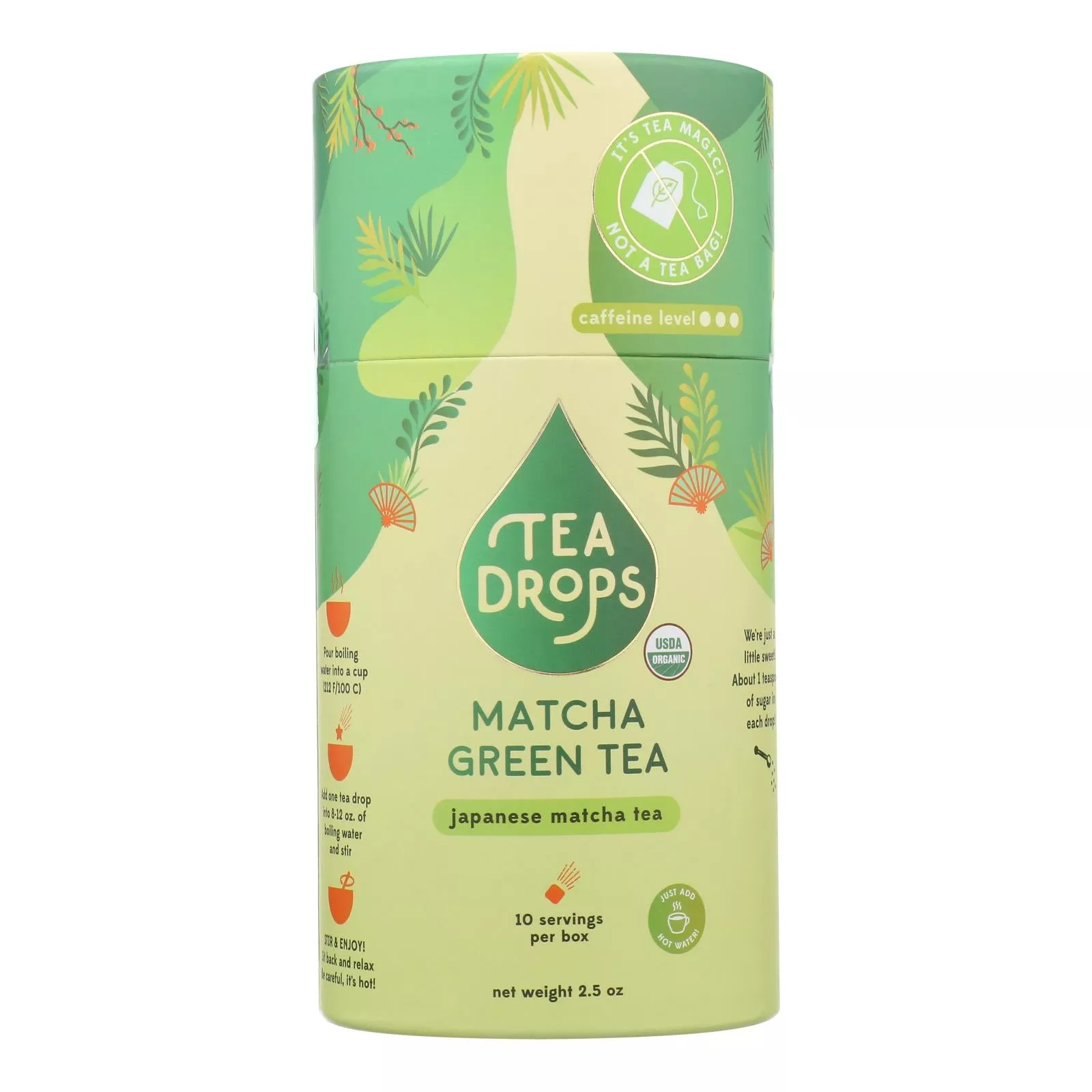 Tea Drops – Tea Matcha Green Drops – Case of 6 – 10 Count