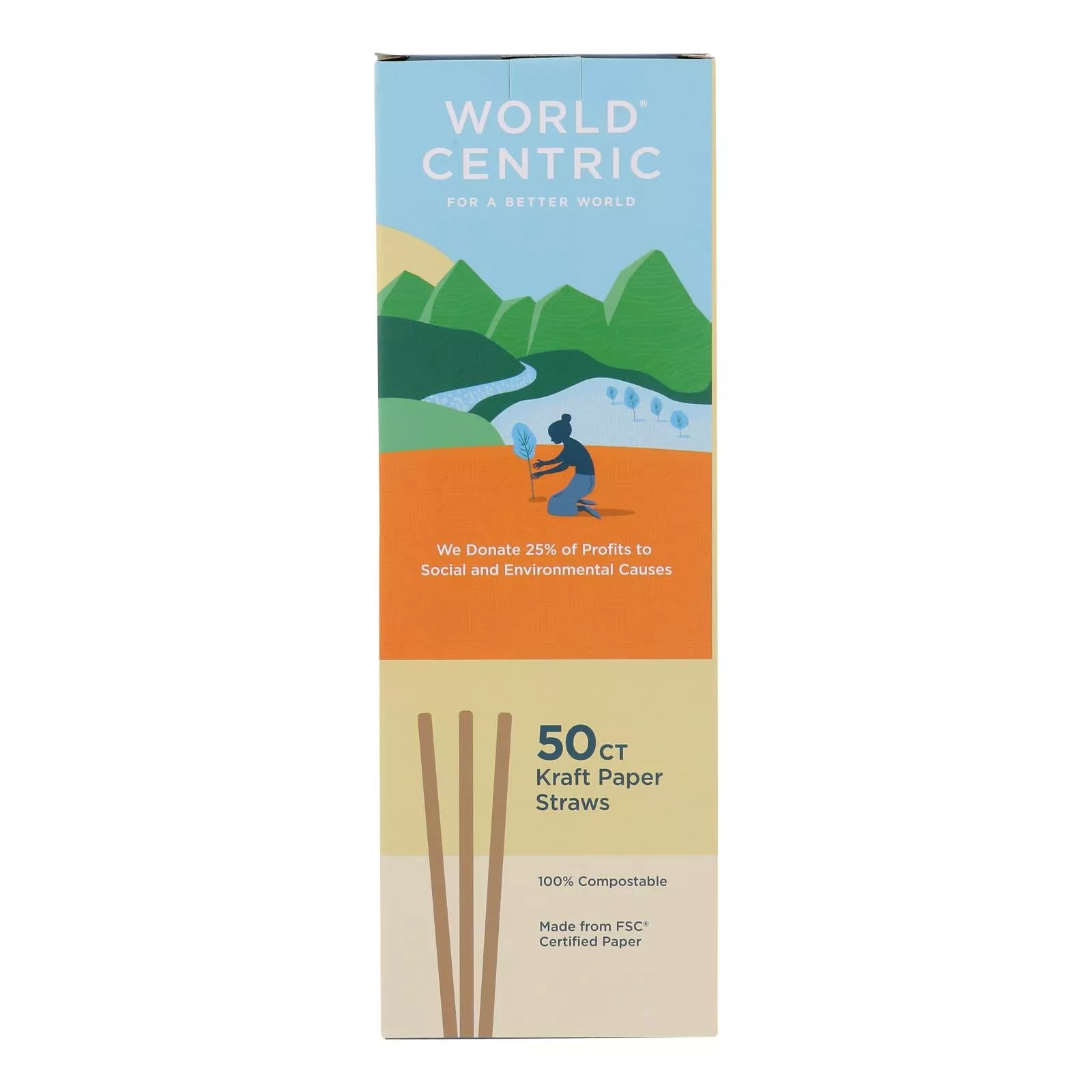 World Centric – Straws 8in Compst Kft Pepper – Case of 24 – 50 Count