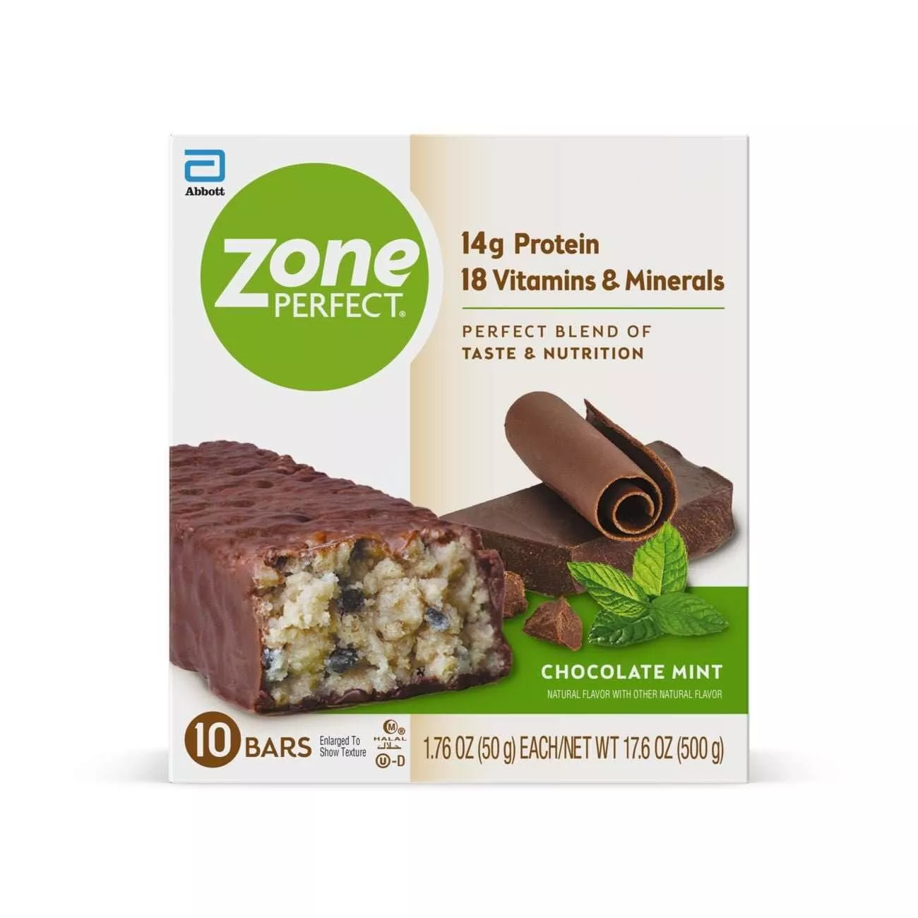 ZonePerfect Protein Bars, Snack For Breakfast or Lunch, Chocolate Mint, 10 Count
