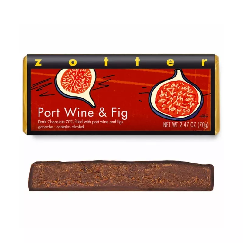 Zotter – Hand Scooped Chocolate – Port Wine & Fig